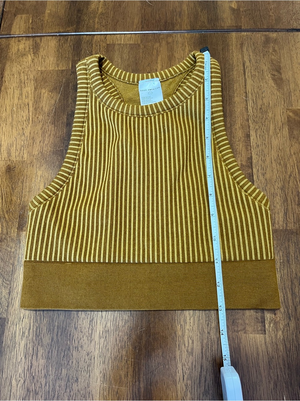 Good American Striped Ribbed Top - Bronze Brown/Gold - Picture 8 of 8